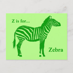 Zebra - Shades of Lime Green Briefkaart