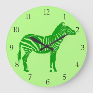 Zebra - Shades of Lime Green Grote Klok