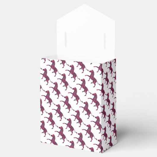 Zebra Silhouette Black en Hot Pink Print Bedankdoosjes (Geopend)