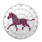 Zebra Silhouette Black en Hot Pink Print Dartbord (Voorkant)