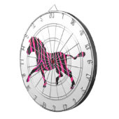 Zebra Silhouette Black en Hot Pink Print Dartbord (Voorkant Rechts)
