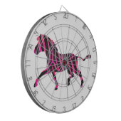 Zebra Silhouette Black en Hot Pink Print Dartbord (Voorkant Links)