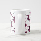Zebra Silhouette Black en Hot Pink Print Jumbo Mok (Achterkant)