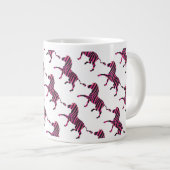 Zebra Silhouette Black en Hot Pink Print Jumbo Mok (Voorkant rechts)
