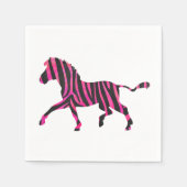 Zebra Silhouette Black en Hot Pink Print Servetten (Voorkant)