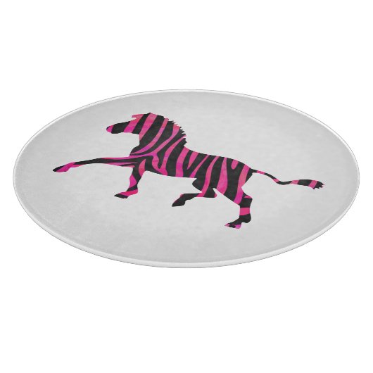 Zebra Silhouette Black en Hot Pink Print Snijplank (Hoek)