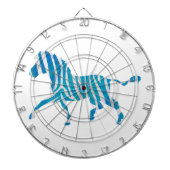 Zebra Silhouette Blue en White Dartbord (Voorkant)