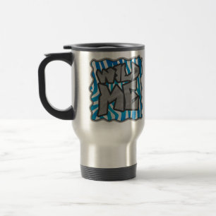 Zebra Silhouette Blue en White Design Reisbeker