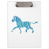 Zebra Silhouette Blue en White Klembord (Voorkant)