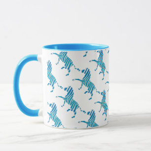 Zebra Silhouette Blue en White Mok