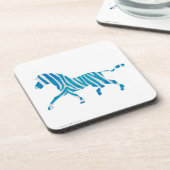 Zebra Silhouette Blue en White Onderzetter (Linkerzijde)
