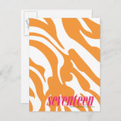 Zebra Sinaasappel Briefkaart (Voorkant / Achterkant)