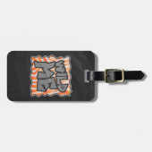 Zebra Sinaasappel en wit Bagagelabel (Voorkant horizontaal)