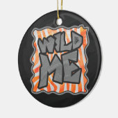 Zebra Sinaasappel en wit Keramisch Ornament (Links)