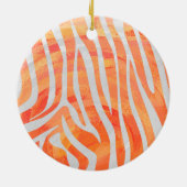 Zebra Sinaasappel en wit Keramisch Ornament (Achterkant)