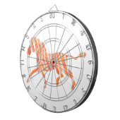 Zebra Sinaasappel en wit Silhouette Dartbord (Voorkant Rechts)