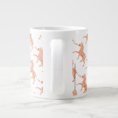 Zebra Sinaasappel en wit Silhouette Extra Grote Beker (Achterkant)