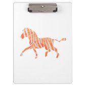 Zebra Sinaasappel en wit Silhouette Klembord (Voorkant)