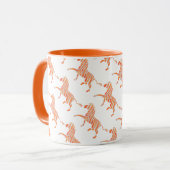 Zebra Sinaasappel en wit Silhouette Mok (Voorkant links)