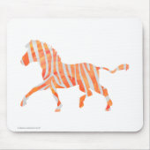 Zebra Sinaasappel en wit Silhouette Muismat (Voorkant)