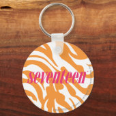 Zebra Sinaasappel Sleutelhanger (Voorkant)