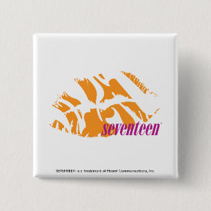 Zebra Sinaasappel Vierkante Button 5,1 Cm