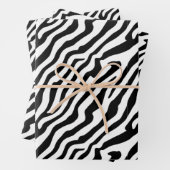 Zebra Skin Texture Stripes Black en White Inpakpapier Vel (In situ)