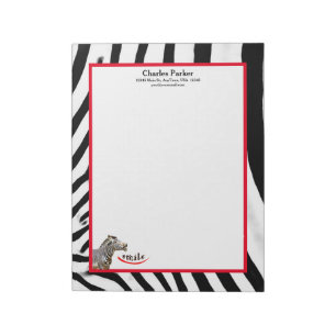 Zebra Smile Black/White/Red groot Notitieblok