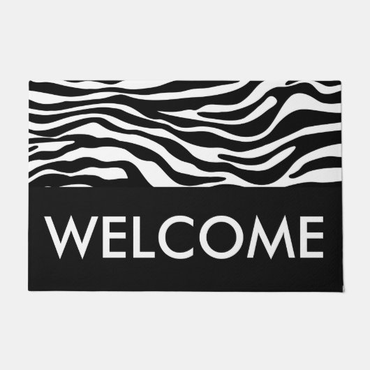 Zebra snijdt het patroon zwart-wit en je ideeën deurmat (Voorkant)