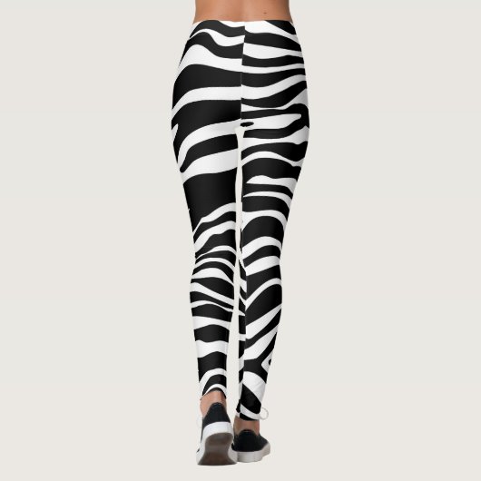 Zebra snijdt het patroon zwart-wit en je ideeën leggings (Achterkant)