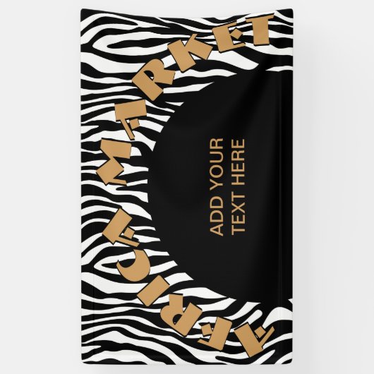 Zebra snijdt het patroon zwart-wit en je ideeën spandoek (Verticaal)