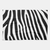 Zebra snijdt het patroon zwart-wit en je ideeën theedoek (Horizontaal)