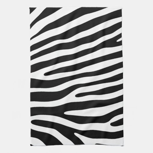 Zebra snijdt het patroon zwart-wit en je ideeën theedoek (Verticaal)