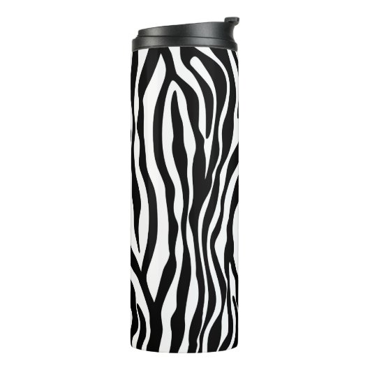 Zebra snijdt het patroon zwart-wit en je ideeën thermosbeker (Gedraaid links)