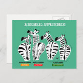 Zebra Soort Briefkaart (Voorkant / Achterkant)