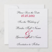 Zebra sparen de Datum Save The Date (Achterkant)