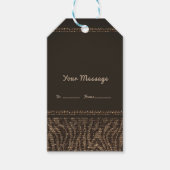 Zebra Sparkle Brown Gold Glam Chic Party Favor Cadeaulabel (Voorkant)