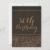 Zebra Sparkle Brown Gold Glam Party Invitations (Dos)