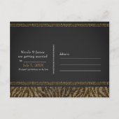 Zebra Sparkle Sequins Glam Chic Bewaar de datum Aankondigingskaart (Achterkant)