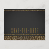Zebra Sparkle Sequins Glam Chic Bewaar de datum Aankondigingskaart (Voorkant)
