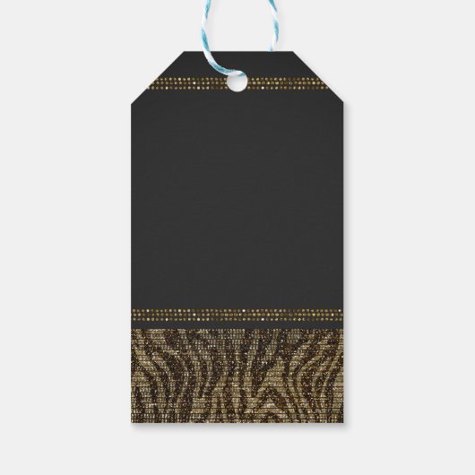 Zebra Sparkle Sequins Glam Chic Elegant Modern Cadeaulabel (Achterkant)