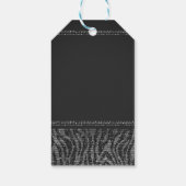 Zebra Sparkle Silver Black Glam Chic Party Favor Cadeaulabel (Achterkant)