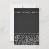 Zebra Sparkle Silver Black Glam Chic Table Number Kaart (Achterkant)