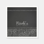 Zebra Sparkle Silver Black Glam Party Chic Elegant Servetten (Voorkant)