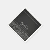 Zebra Sparkle Silver Black Glam Party Chic Elegant Servetten (Hoek)