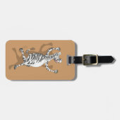 Zebra springen van vreugde bagagelabel (Voorkant horizontaal)