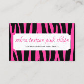 Zebra Sprinkles Lijst roze textuur Visitekaartje (Voorkant)