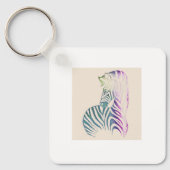 Zebra Sterke Sleutelhanger van de metaalcirkel, 2" (Voorkant)