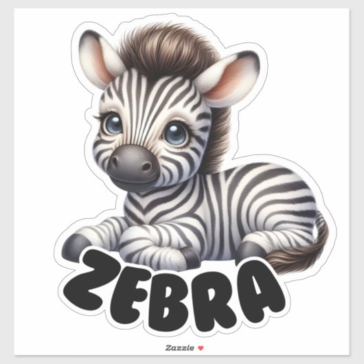 ZEBRA - STICKER DE NURSERY (Feuille)