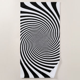 Zebra-stijl zwart-wit oneindige werveling op een strandlaken